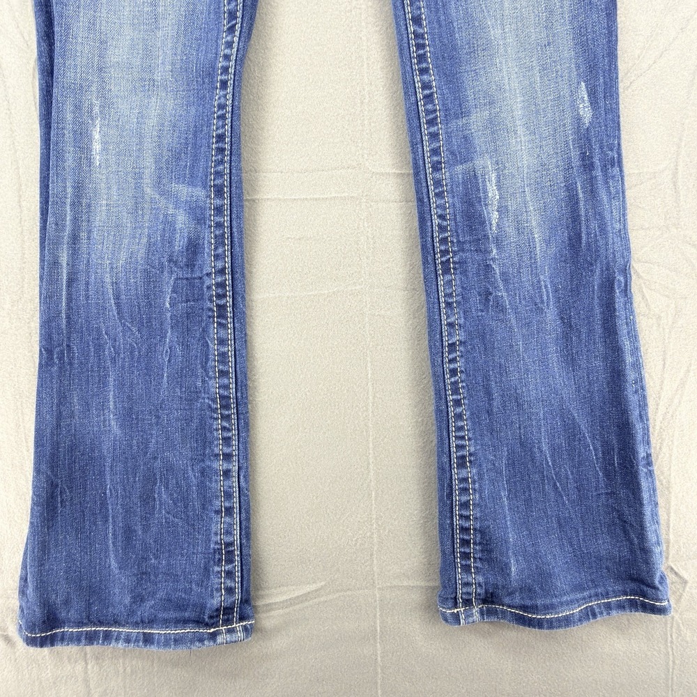 Miss Me Bootcut Jeans Womens Sz 28 29x31 Low Rise Cowgirl Western Rhinestone - Picture 4 of 16